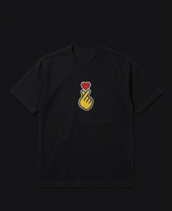 Black Oversized Korean Heart