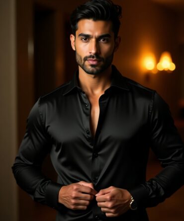 Yohaan Satin Black Shirt