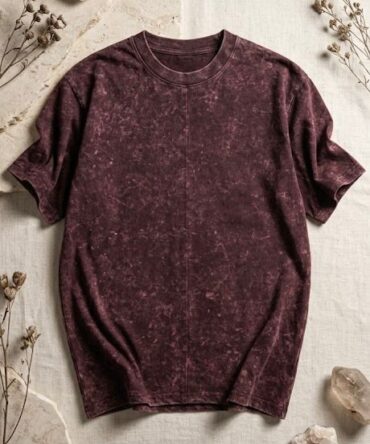 Maroon Acid Wash Oversized T-Shirt