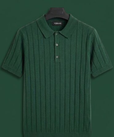 Emerald Green Ribbed Polo