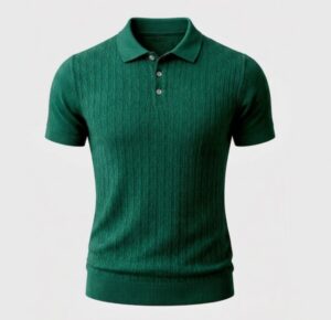 Emerald Green Ribbed Polo
