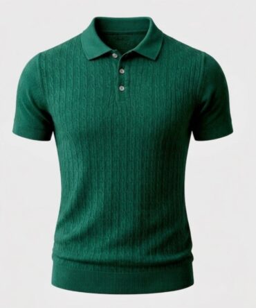 Emerald Green Ribbed Polo